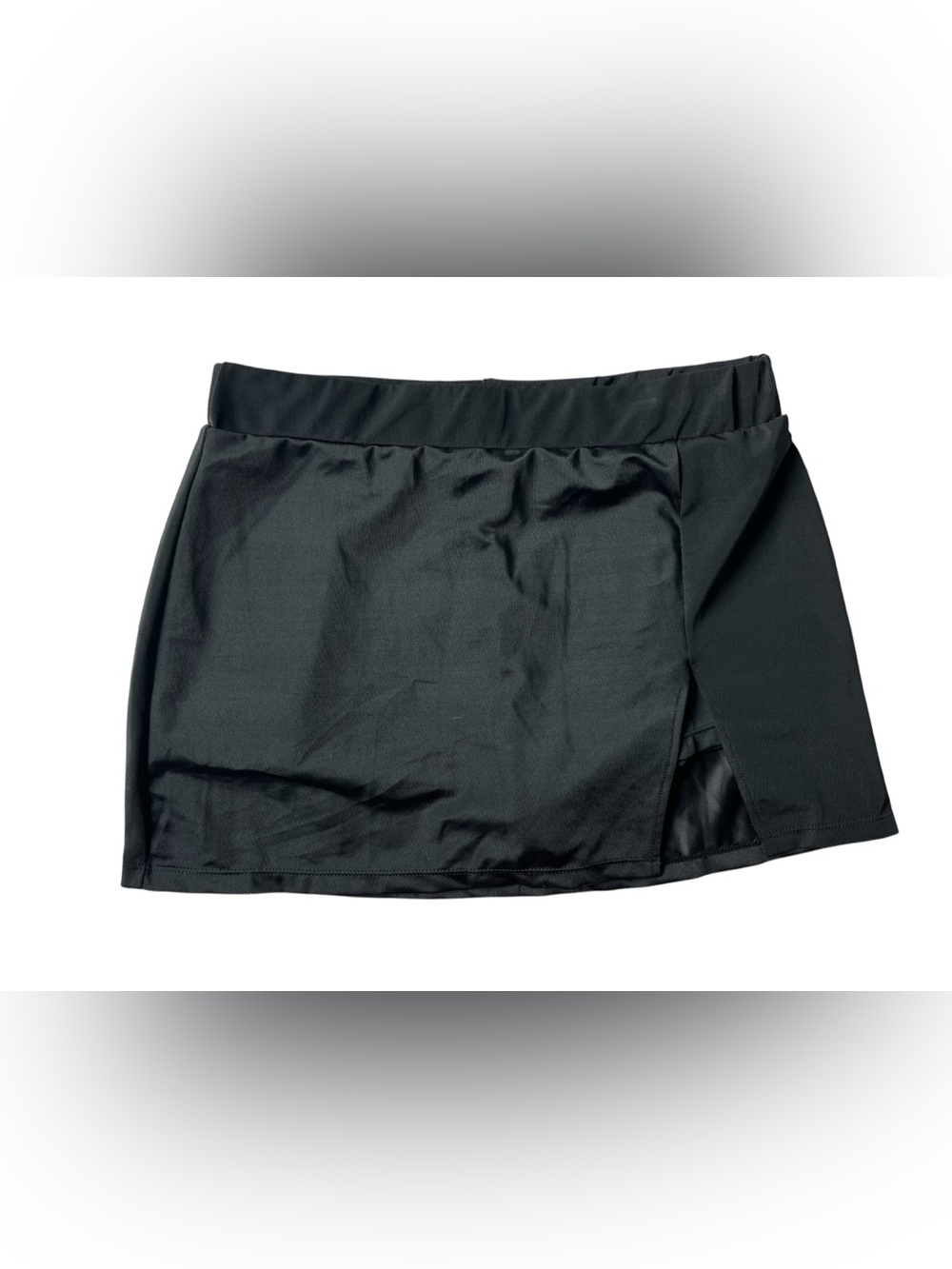 NWT BODYRAGE MINI BLACK SKORT W SLIT WOMENS LARGE